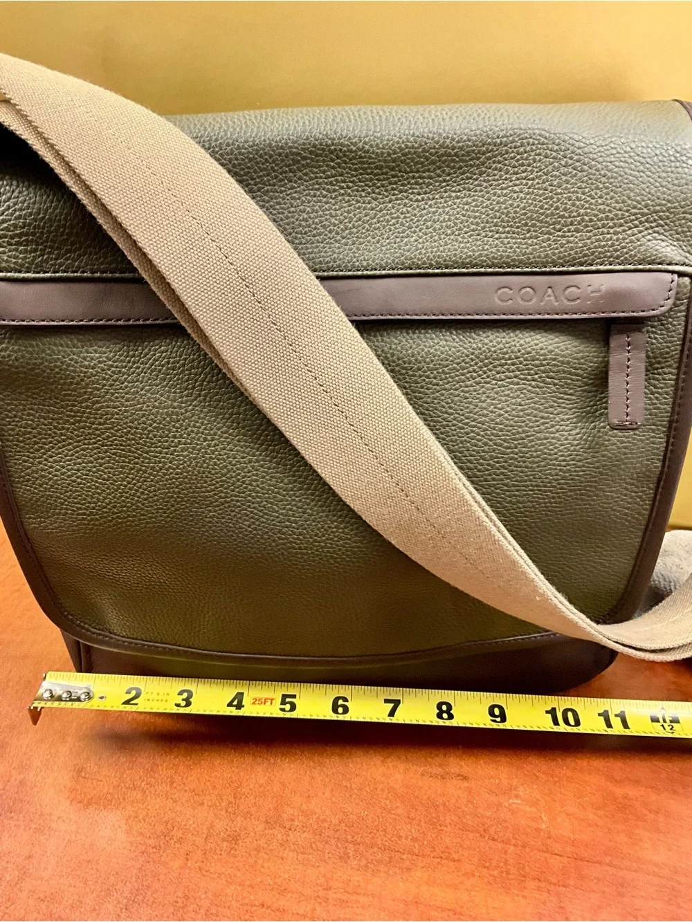 Coach Olive Green and Brown Messenger Bag